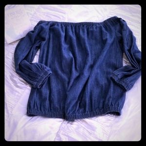 Universal Thread Off Shoulder Denim Top